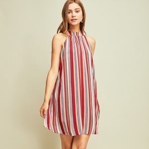 Striped A-Line Dress -Red/Rust NWT!